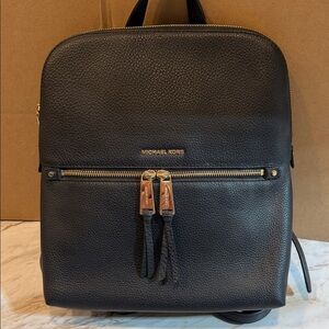 Michael Kors Black Textured Womens Backpack